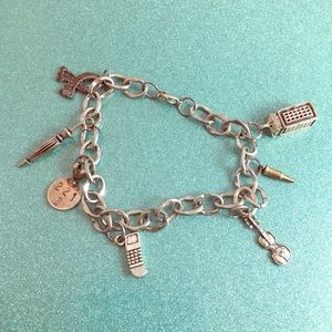 Sherlock Holmes 925 Sterling Silver Charm Bracelet